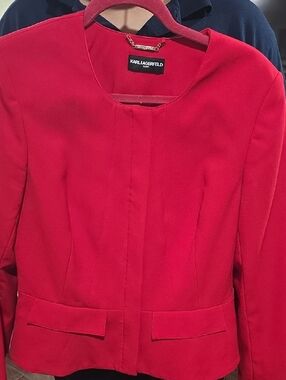 Karl Lagerfeld Red Women's Tailored Blazer
